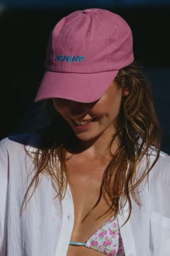 BRIGHT CAP (PINK WASHED WITH BLUE LOGO)>Bright Swimwear Store