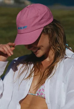 BRIGHT CAP (PINK WASHED WITH BLUE LOGO)><noscript><img width=