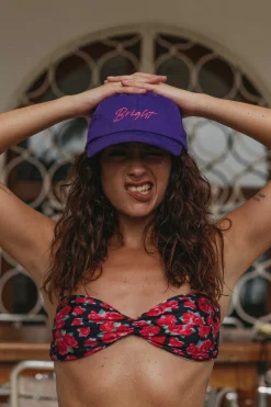 BRIGHT CAP (PURPLE WITH PINK LOGO)>Bright Swimwear Flash Sale